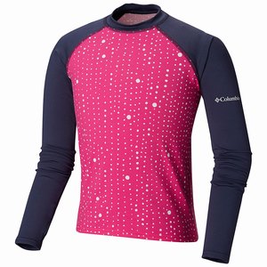 Columbia Sandy Shores™ Printed Långärmad Sunguard Skjorta Pojkar Rosa/Marinblå (QNEIR2571)